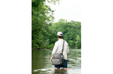 Image of Evolution Outdoor Large Mouth Double Decker Tackle Backpack, Mossy Oak Elements / Grey / White / Green, 14in x 12in x 14.75in, 31021-EV