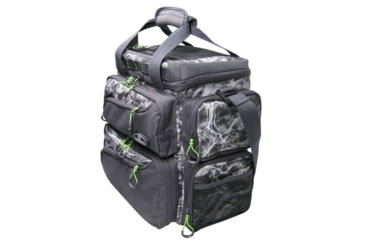 Image of Evolution Outdoor Large Mouth Double Decker Tackle Backpack, Mossy Oak Elements / Grey / White / Green, 14in x 12in x 14.75in, 31021-EV