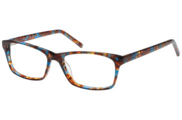 Image of Exces 3135 Single Vision Prescription Eyeglasses, Brown/Blue Mottle Frame, EX3135535SV