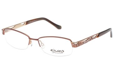 Image of Exces Princess 109 Progressive Prescription Eyeglasses, Brown/Gold Frame, EXP109703PR