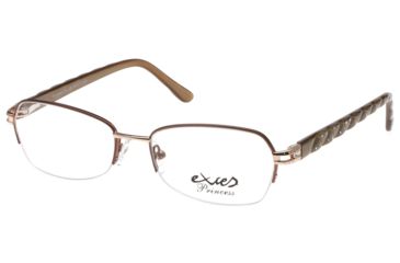 Image of Exces Princess 134 Single Vision Prescription Eyeglasses, Brown/Gold Frame, EXP143202SV