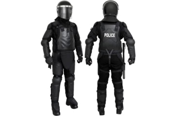 Image of ExecDefense USA TURBO-X Riot Suit, Black &amp; Dark Navy Blue, Universal Size, TURBO-X