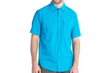 Image of ExOfficio Air Space Short Sleeve Shirt - Men's-Deep Sea-Small