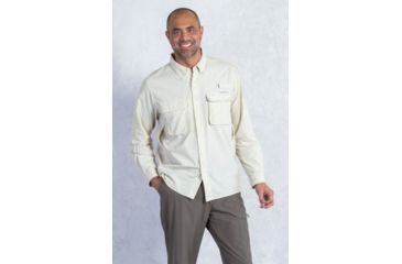 Image of ExOfficio Air Strip Long Sleeve Shirt - Men's, Bone, 2XL, 10012035-8050-2XL