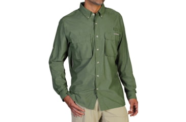 Image of ExOfficio Air Strip Long Sleeve Shirt - Men's, Avocado, Small, 10012035-6330-S
