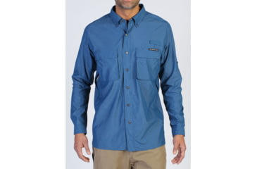 Image of ExOfficio Air Strip Long Sleeve Shirt - Men's, Galaxy, Large, 10012035-5802-L