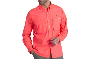 Image of ExOfficio Air Strip Long Sleeve Shirt - Men's, Hot Coral, Small, 10012035-3546-S