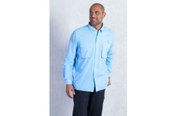 Image of ExOfficio Air Strip Long Sleeve Shirt - Men's, Lt Lapis, 2XL, 10012035-5224-2XL