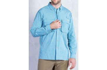Image of Air Strip Micro Plaid Long Sleeve Shirt - Mens-Riviera-Small