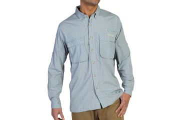 Image of ExOfficio Air Strip Micro Plaid Shirt - Men's-Baltic-Small