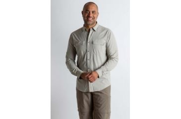 Image of ExOfficio BA Halo Check Long Sleeve Shirt Men's, Khaki Check, L 11012856-8365_L