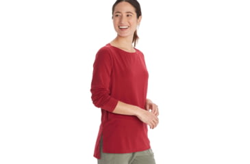 Image of ExOfficio BA Wanderlux Long Sleeve Crew - Womens, Rhubarb, L, E12445-20109-Rhubarb-L