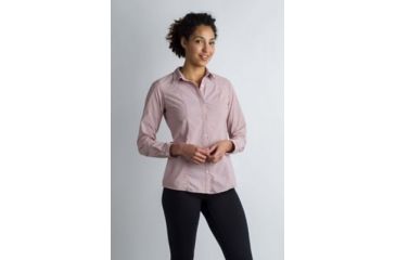Image of ExOfficio BA Zeta Stripe Long Sleeve Shirt Women's, Paprika, S 21013076-3530_S