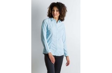 Image of ExOfficio BA Zeta Stripe Long Sleeve Shirt Women's, Saltwater, M 21013076-5250_M