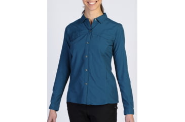 Image of ExOfficio BugsAway Breezr Long Sleeve Shirt - Womens-Marina-Medium