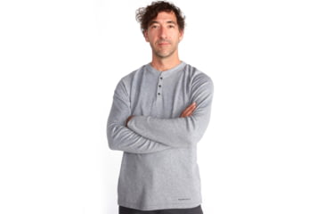 Image of ExOfficio BugsAway Coledale Henley Long Sleeve - Mens, Dark Steel, Extra Large, 1111-8094-9361-XL