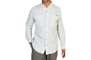 Image of ExOfficio Bugsaway Halo Check Long Sleeve Shirt - Mens, Field Green, Small, 11012317-6480-S