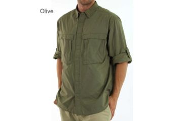 Image of ExOfficio Bugsaway Halo Check LS - Olive XXLClearance