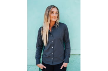 Image of ExOfficio BugsAway Rhyolite Long Sleeve - Womens, Dark Steel, Medium, 2101-3438-9361-M