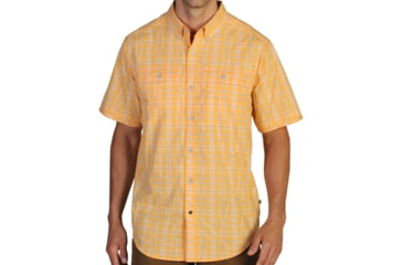 Image of ExOfficio Contour'd Plaid Short Sleeve Shirt - Men's -Mango-X-Large