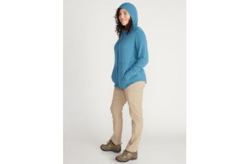Image of ExOfficio Demo, BA Lumen Full Zip Hoody - Women's, Atlantic, Medium, 2111-3285-ATLTIC-M-DM