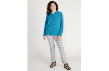 Image of ExOfficio Demo, Kizmet Long Sleeve Shirt - Women's, Atlantic, Medium, 2001-3197-ATLTIC-M-DM