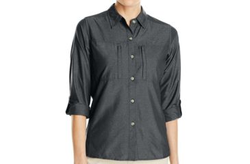 Image of ExOfficio Dryflylite Long Sleeve Shirt - Women's-Dark Pebble-Medium