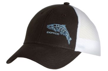Image of ExOfficio Embroidered Trucker Hat-Dk Charcoal Salmon-One Size