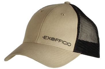 Image of ExOfficio Embroidered Trucker Hat-Lt Khaki Logo-One Size