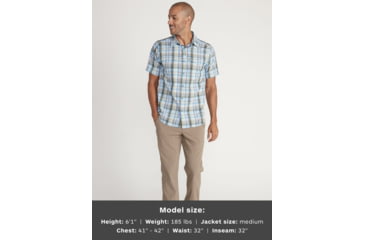Image of ExOfficio Estacado Short Sleeve Shirt - Mens, Clear Blue, Large, 1002-3249-5440-L