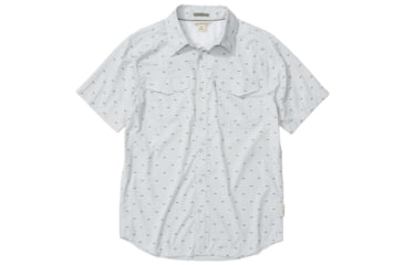 Image of ExOfficio Estacado Short Sleeve Shirt - Mens, Oyster Micro Fish, Large, 1002-3249-7307-L