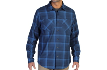 Image of ExOfficio Geode Flannel Long Sleeve Shirt - Men's -Navy-Small