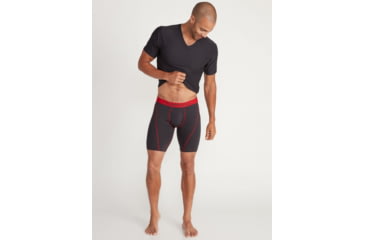 Image of ExOfficio Give-N-Go Sport 2.0 Boxer Brief - Mens, Black/Scarlet Sage, Medium, 9 in, 1241-3449-9116-M