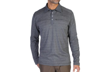 Image of Javano Polo Long Sleeve Shirt - Mens -Black-Medium