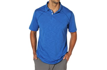 Image of ExOfficio JavaTech Polo Short Sleeve Shirt - Men's -Cobalt-Small