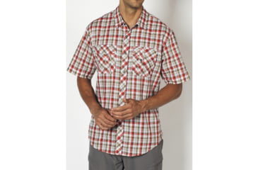 Image of ExOfficio Jenever Midi Plaid Short-Sleeve Shirt - Men's-Habanero-Medium