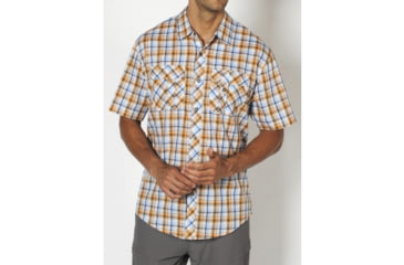 Image of ExOfficio Jenever Midi Plaid Short-Sleeve Shirt - Men's-Lapis-Medium