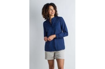 Image of ExOfficio Lencia Long Sleeve Shirt Women's, Ink, S 20013153-5995_S