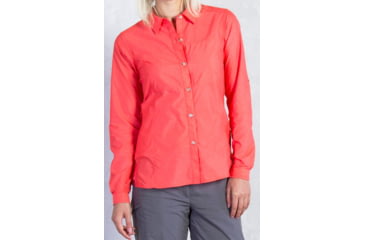 Image of Lightscape Long Sleeve Shirt - Womens-Hot Coral-Medium