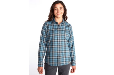 Image of ExOfficio Madison Midweight Flannel Long Sleeve - Women's, Blue Star, Large, 2001-3358-5696-L