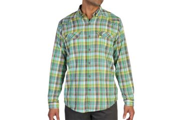 Image of ExOfficio Minimo Plaid Long Sleeve Shirt - Men's -Grass-XX-Large