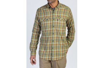 Image of Minimo Plaid Long Sleeve Shirt - Mens -Thyme-Small