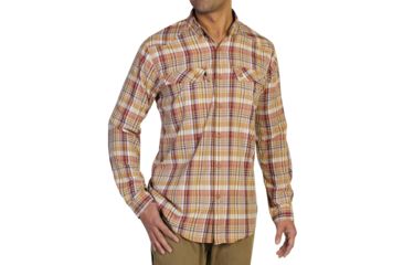 Image of Minimo Plaid Long Sleeve Shirt - Mens -Tango-Medium
