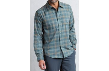 Image of ExOfficio Okanagan Macro Check Long Sleeve Shirt - Men's-Timberline-Medium