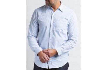 Image of ExOfficio Salida Plaid Long Sleeve Shirt - Men's-Blue Lake-Large