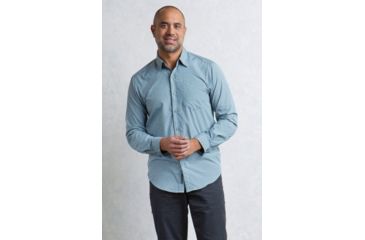 Image of ExOfficio Salida Plaid Long Sleeve Shirt - Mens, Blue Lead, Extra Large 10012843-9350-XL