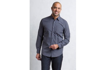 Image of ExOfficio Salida Plaid Long Sleeve Shirt - Mens, Obsidian, Large 10012843-9705-L