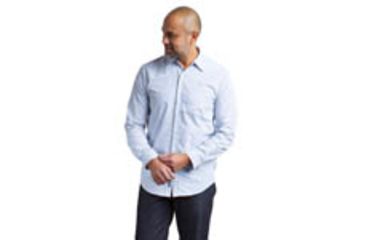 Image of ExOfficio Salida Plaid Long Sleeve Shirt - Mens, Blue Lake, Small, 10012843-4825-S