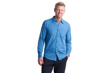 Image of ExOfficio Salida Plaid Long Sleeve Shirt - Mens, Deep Water, Extra Large, 10012843-5721-XL