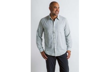 Image of ExOfficio Soft Cool Avalon Long Sleeve Shirt Men's, Sage Gray, S 10013024-9214_S